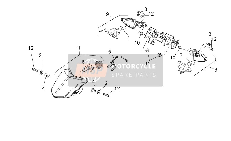 Aprilia SXV 450-550 2009 Luci anteriori per un 2009 Aprilia SXV 450-550