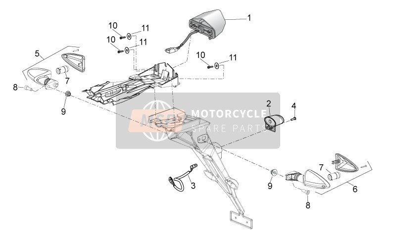 Aprilia SXV 450-550 2009 Rücklichter für ein 2009 Aprilia SXV 450-550