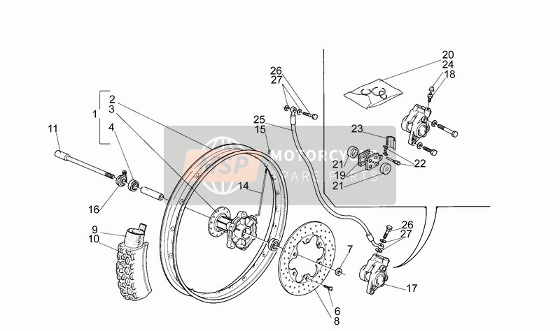 Aprilia TUAREG RALLY 50 1990 Front Wheel for a 1990 Aprilia TUAREG RALLY 50