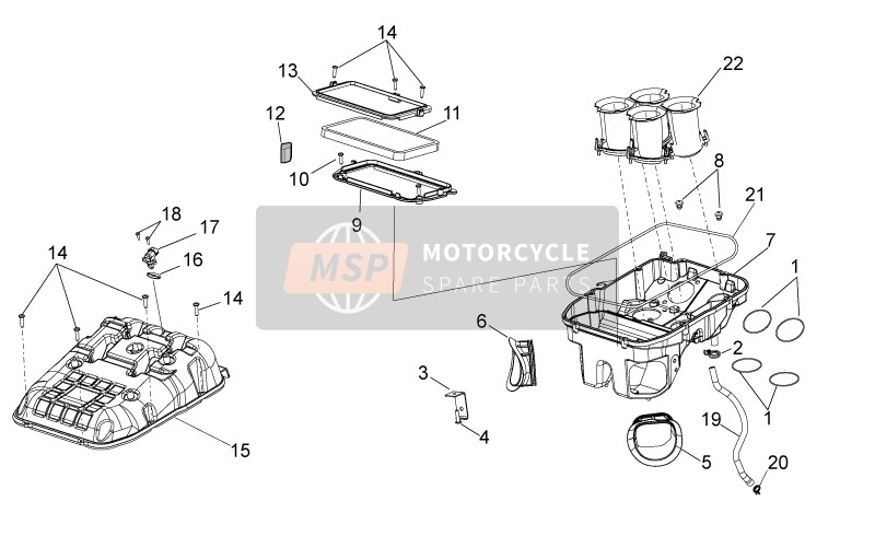 Aprilia Tuono 1000 V4 R STD-APRC 2012 Air Box for a 2012 Aprilia Tuono 1000 V4 R STD-APRC