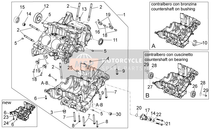 Aprilia Tuono 1000 V4 R STD-APRC 2012 Crank-Case I for a 2012 Aprilia Tuono 1000 V4 R STD-APRC