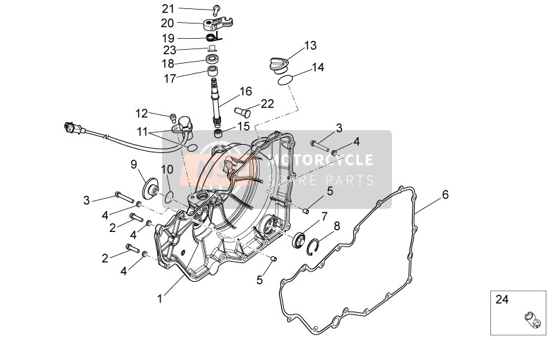 Aprilia Tuono 1000 V4 R STD-APRC 2012 Couvercle d'embrayage pour un 2012 Aprilia Tuono 1000 V4 R STD-APRC