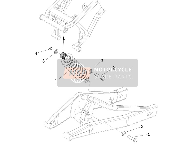 Aprilia TUONO 125 4T E4 ABS (ASIA) 2017 Shock Absorber for a 2017 Aprilia TUONO 125 4T E4 ABS (ASIA)