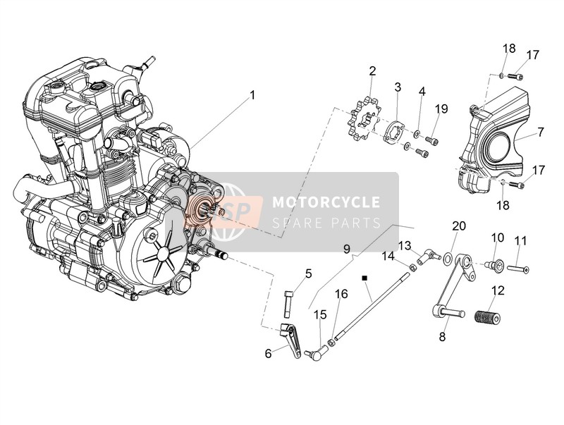 Aprilia TUONO 125 4T E4 ABS (EU) 2017 Motor-Compleet-Hendel voor een 2017 Aprilia TUONO 125 4T E4 ABS (EU)