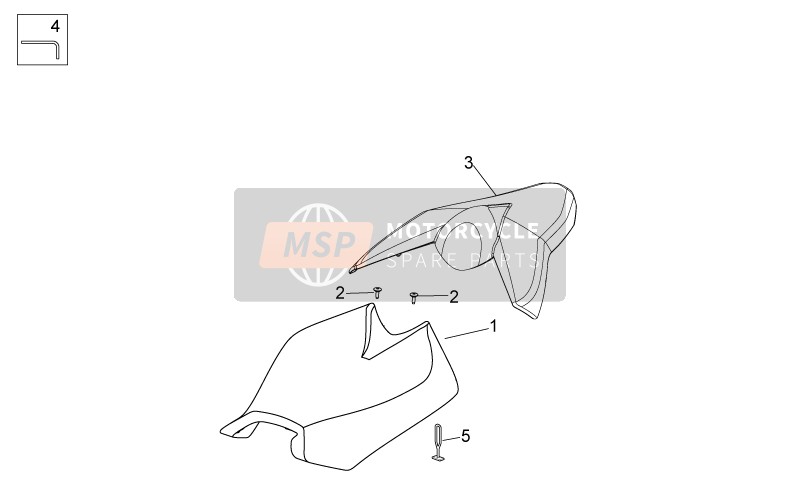 Aprilia TUONO V4 1100 RR E4 (EU) 2017 Saddle for a 2017 Aprilia TUONO V4 1100 RR E4 (EU)