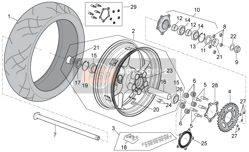 Aprilia Tuono V4 1100 RR 2015 Rear Wheel for a 2015 Aprilia Tuono V4 1100 RR