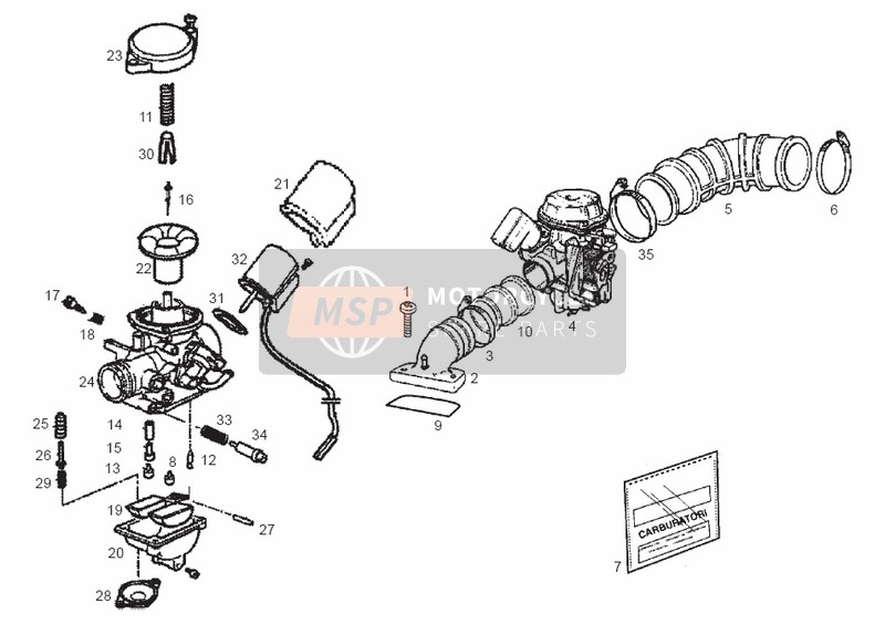 CM141902, Carburettor Cpl., Piaggio, 1