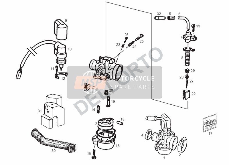 Derbi ATLANTIS RED BULLET E2 2003 Carburador para un 2003 Derbi ATLANTIS RED BULLET E2