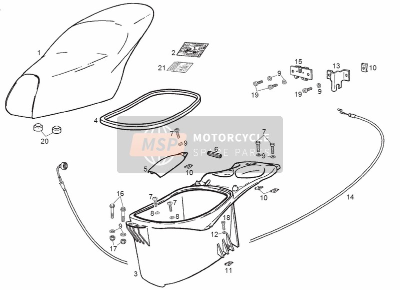 Derbi ATLANTIS LC 2001 Saddle - Helmet Compartment for a 2001 Derbi ATLANTIS LC