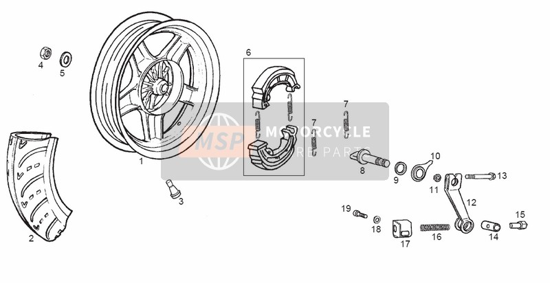 00026005000, Nut 5M80, Piaggio, 1