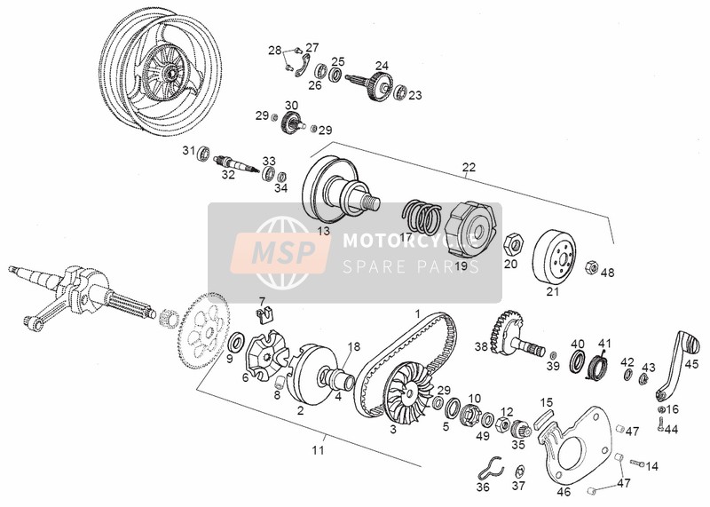 00G02605461, Weights Displacement Pulley, Piaggio, 2