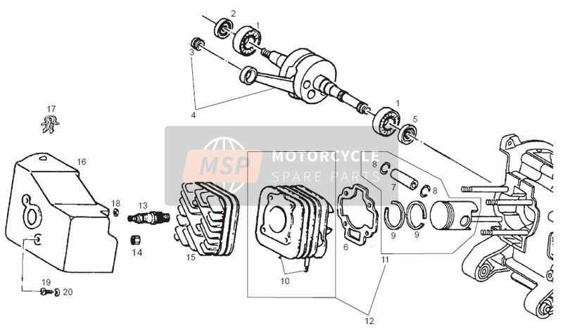 830475, Zylinder Mit Kolben, Piaggio, 0