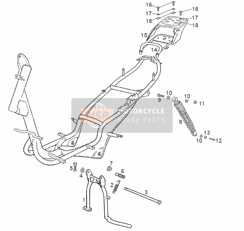 Derbi ATLANTIS RED BULLET AIR 2001 Shock Absorber for a 2001 Derbi ATLANTIS RED BULLET AIR