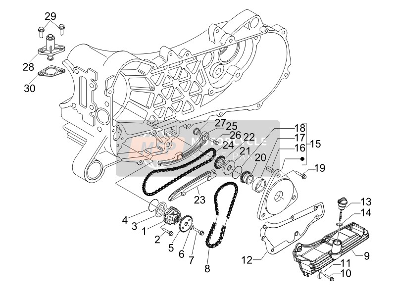 Derbi BOULEVARD 100cc 4T 2011 Oil Pump for a 2011 Derbi BOULEVARD 100cc 4T