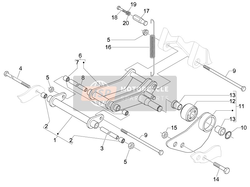 709674, Vite Tcei M6X20, Piaggio, 3