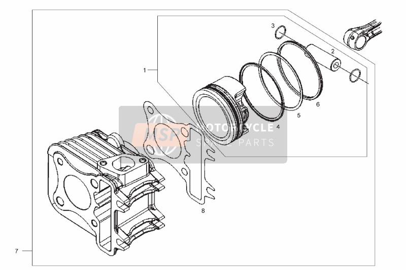 Derbi BOULEVARD 125cc 4T E3 2008 Piston (2) pour un 2008 Derbi BOULEVARD 125cc 4T E3