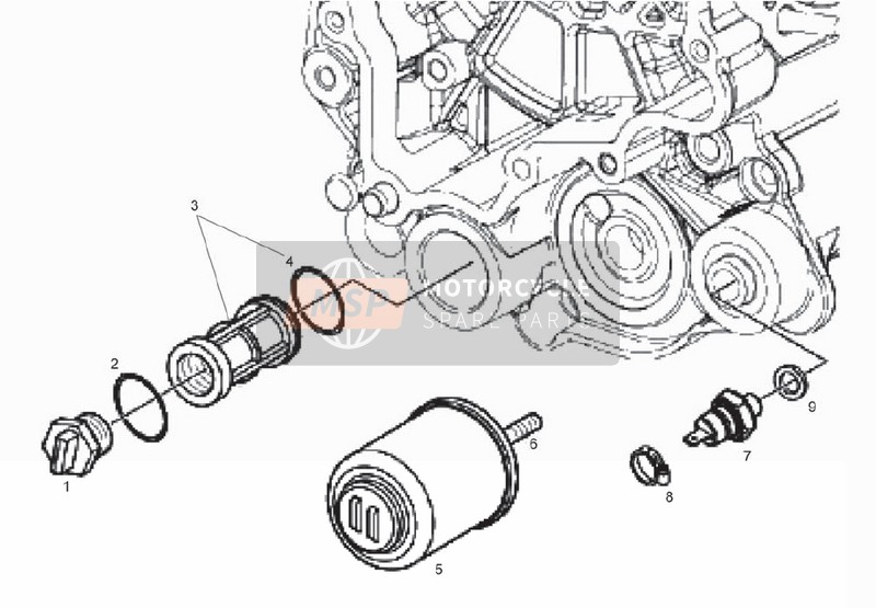 Derbi BOULEVARD 125cc 4T E3 2008 Oil Filter (2) for a 2008 Derbi BOULEVARD 125cc 4T E3