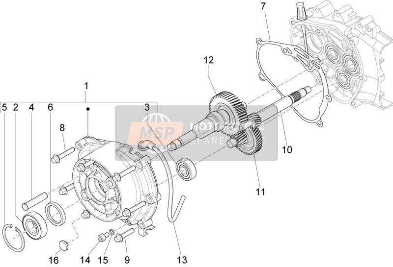 Derbi BOULEVARD 150 4T E3 2010 Unité de réduction pour un 2010 Derbi BOULEVARD 150 4T E3