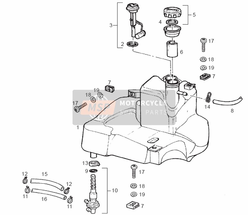 Derbi BOULEVARD 200cc E2 2005 Tank for a 2005 Derbi BOULEVARD 200cc E2