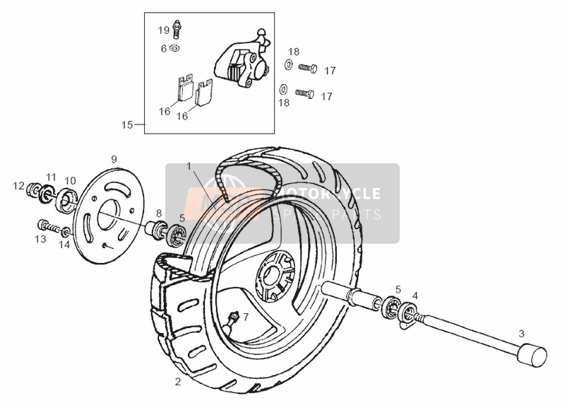 Derbi BOULEVARD 200cc E2 2006 Front Wheel for a 2006 Derbi BOULEVARD 200cc E2