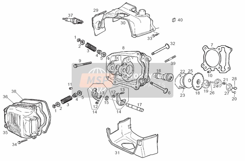 Derbi BOULEVARD 200cc E2 2005 Cylinder Head Cover for a 2005 Derbi BOULEVARD 200cc E2