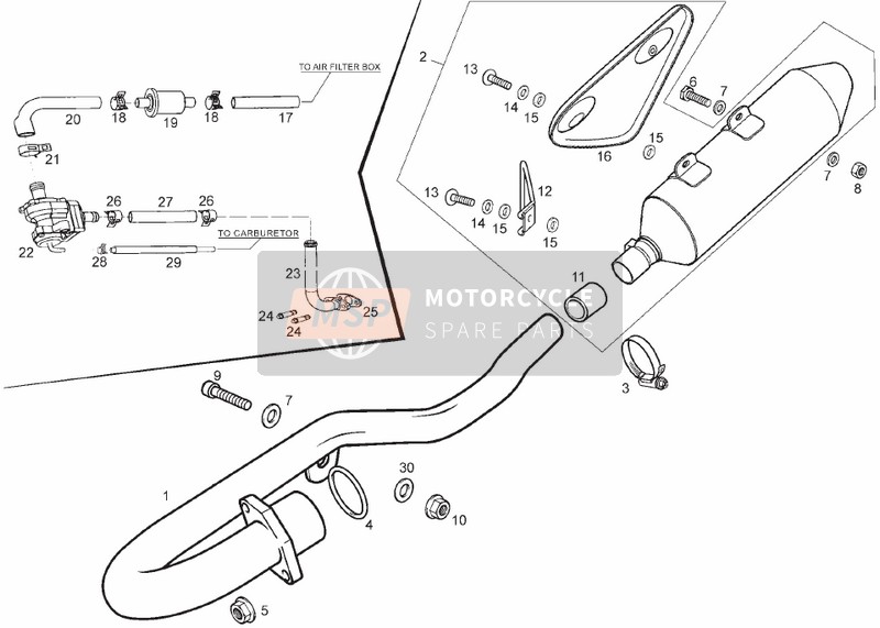 Derbi CROSS CITY 125 4T E3 2010 Exhaust Pipe (2) for a 2010 Derbi CROSS CITY 125 4T E3