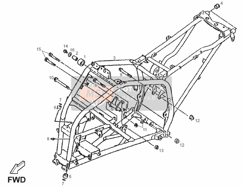 Derbi DXR 200cc 2004 Frame for a 2004 Derbi DXR 200cc