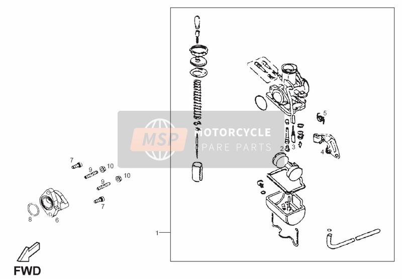 Derbi DXR 200cc 2005 Carburateur pour un 2005 Derbi DXR 200cc