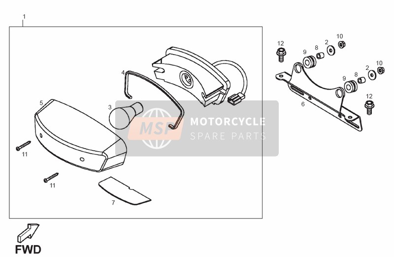 Derbi DXR 250cc 2004 Headlight 2 for a 2004 Derbi DXR 250cc