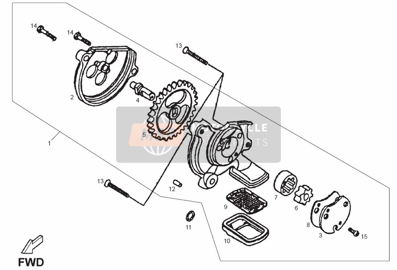 Derbi DXR 250cc 2004 Oil Pump for a 2004 Derbi DXR 250cc