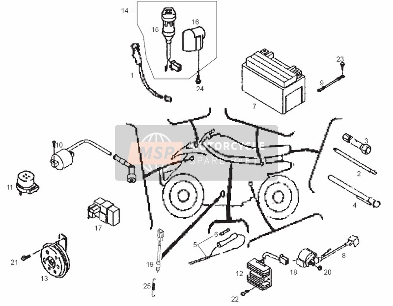 00Q25001666, Instalacion Electrica, Piaggio, 0