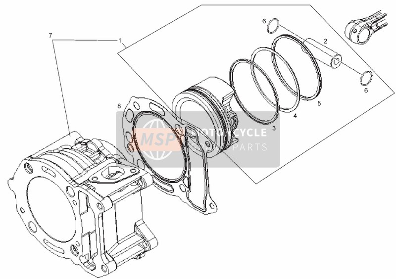 Derbi GP1 125 E2 3ver 2006 Cilindro - Pistone per un 2006 Derbi GP1 125 E2 3ver