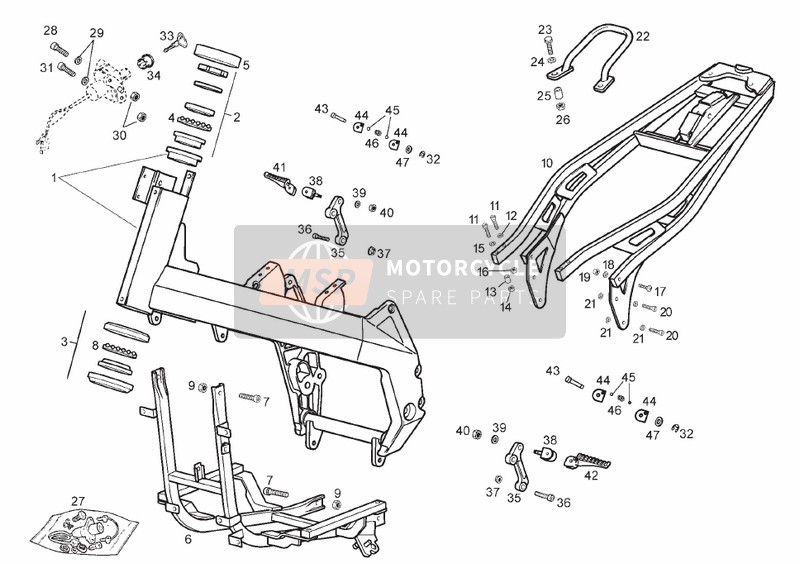 Derbi GP1 250cc E2 3ver 2006 Frame for a 2006 Derbi GP1 250cc E2 3ver