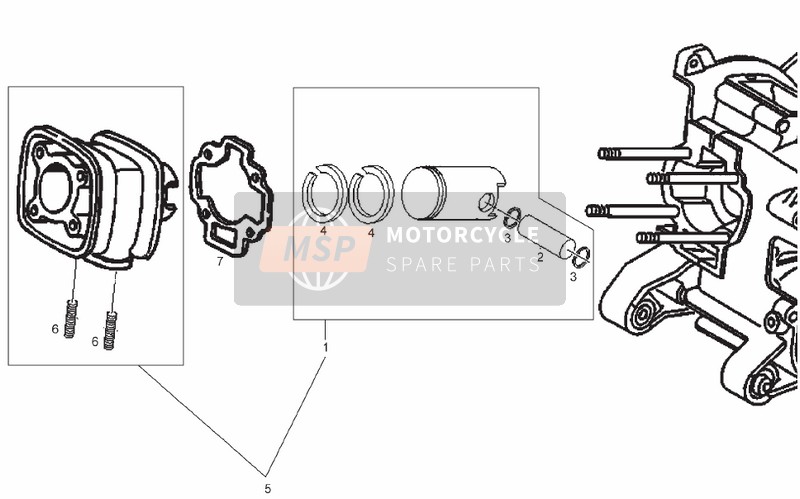 Derbi GP1 50cc OPEN E2 2ver 2007 Piston pour un 2007 Derbi GP1 50cc OPEN E2 2ver