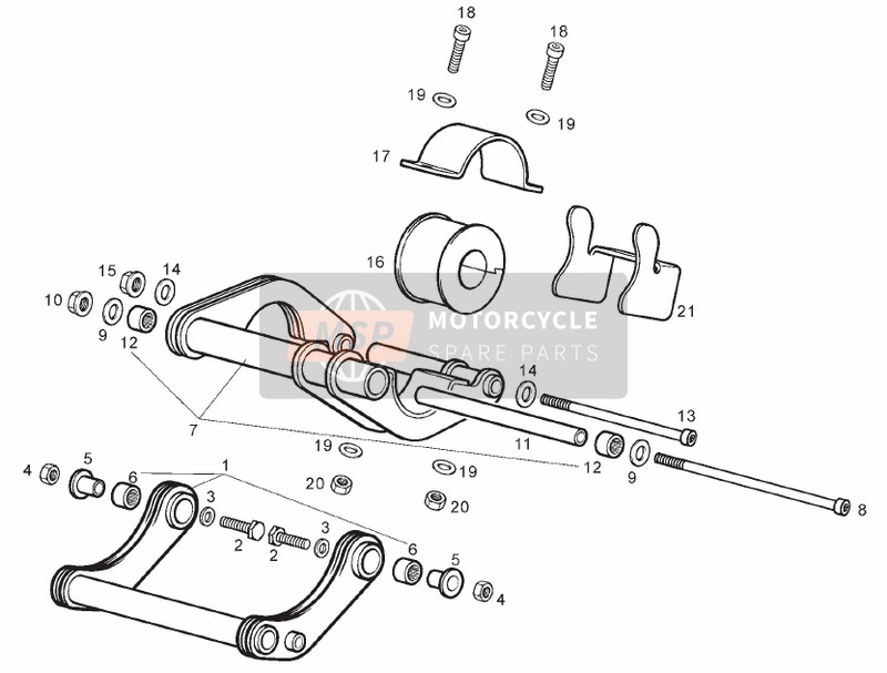 Derbi GP1 LOW SEAT 250cc E3 2ver 2007 Motor Ondersteuning voor een 2007 Derbi GP1 LOW SEAT 250cc E3 2ver