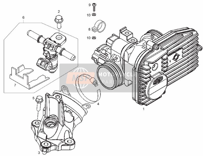 CM078207, Corpo Farfal. Con Centralina Elettr., Piaggio, 1