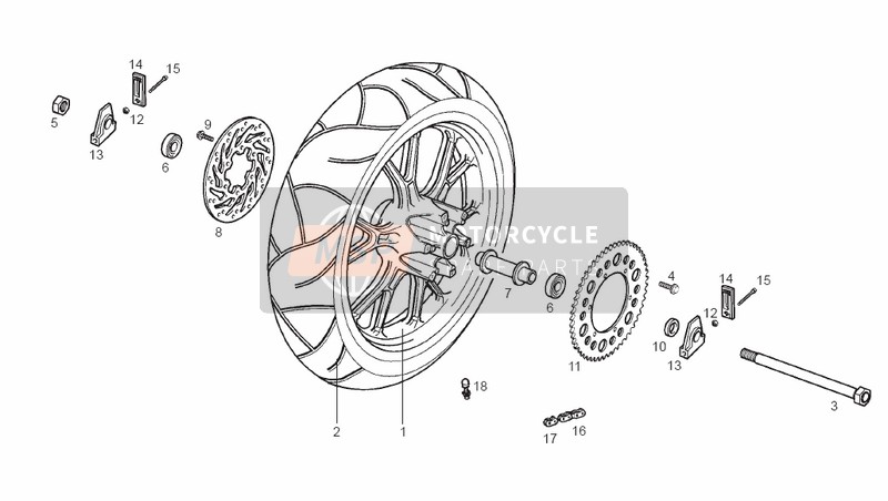 00H01307201, S/ensemble Axe Roue Arriore, Piaggio, 0