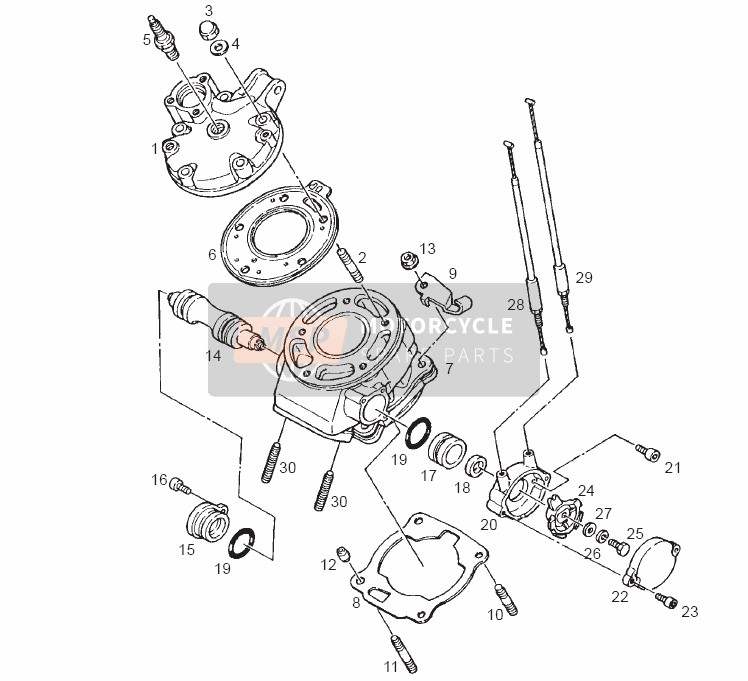 Derbi GPR 125 NUDE & NUDE SPORT E2 2 EDICION 2006 Cylinder for a 2006 Derbi GPR 125 NUDE & NUDE SPORT E2 2 EDICION