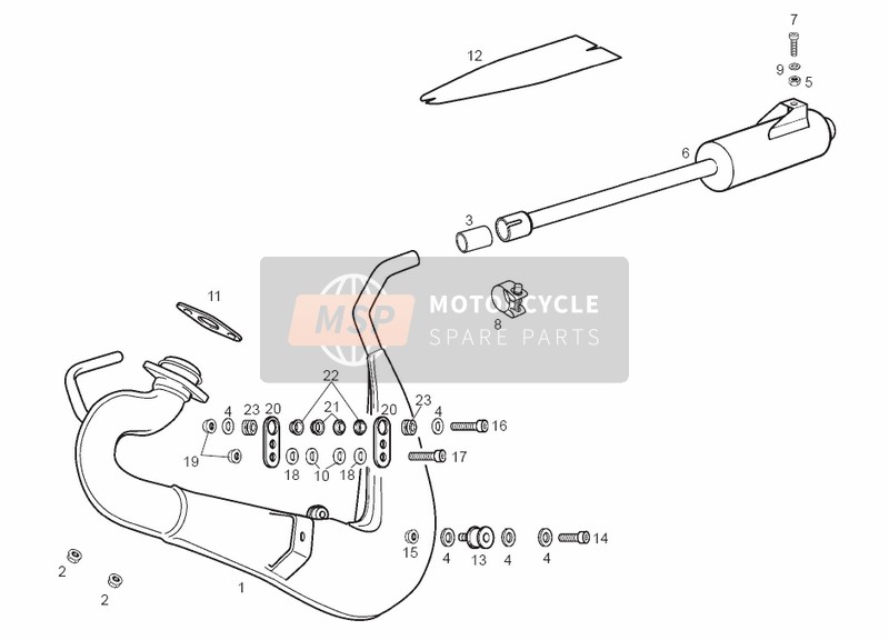 Derbi GPR 125 NUDE & NUDE SPORT E2 2 EDICION 2006 Exhaust Unit for a 2006 Derbi GPR 125 NUDE & NUDE SPORT E2 2 EDICION