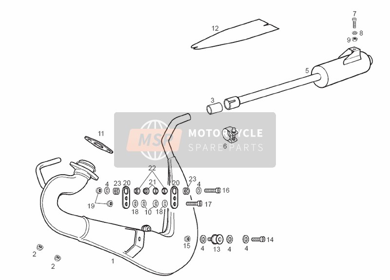 Derbi GPR 125 RACING & R E2 2 EDICION 2006 Exhaust Unit for a 2006 Derbi GPR 125 RACING & R E2 2 EDICION