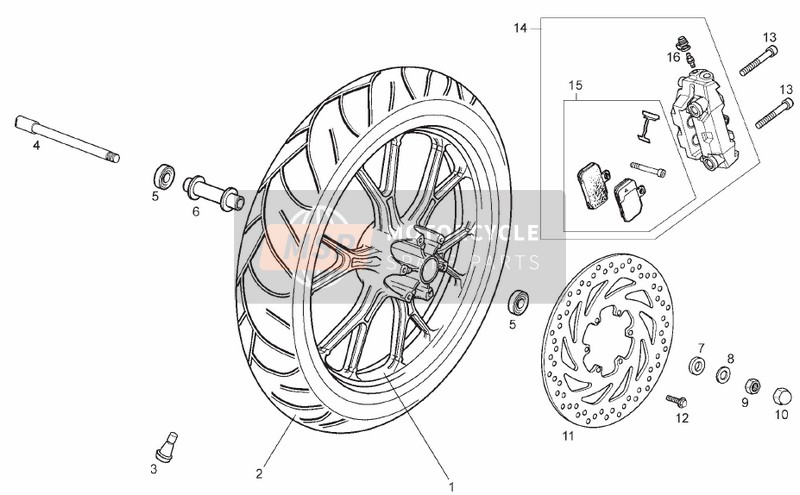 B044201, Jeu Plaquettes Freins, Piaggio, 2