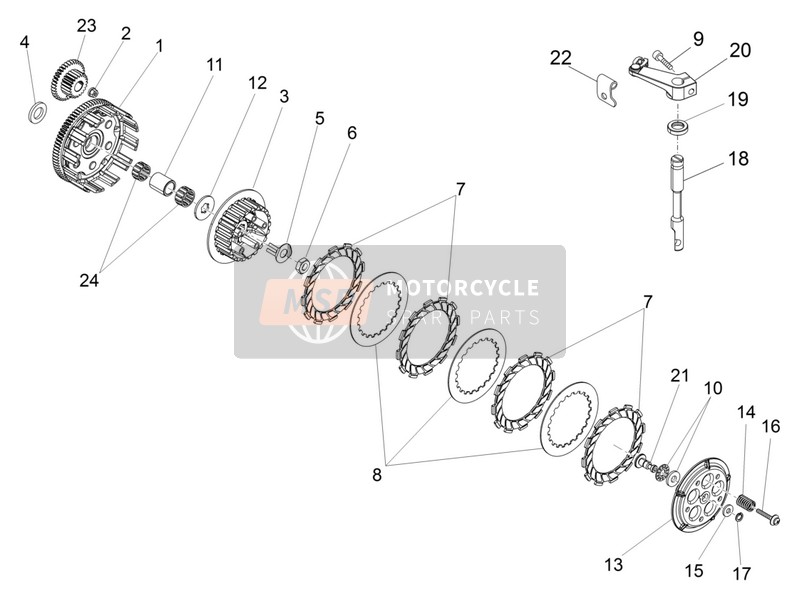 CM151201, Clutch Relese Shaft, Piaggio, 1