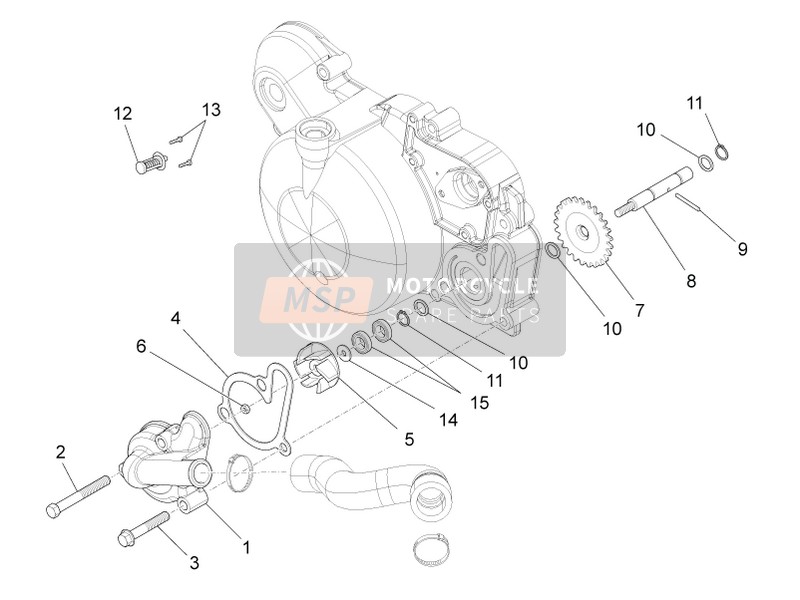 Derbi GPR 50 2T 2013 Wasserpumpe für ein 2013 Derbi GPR 50 2T