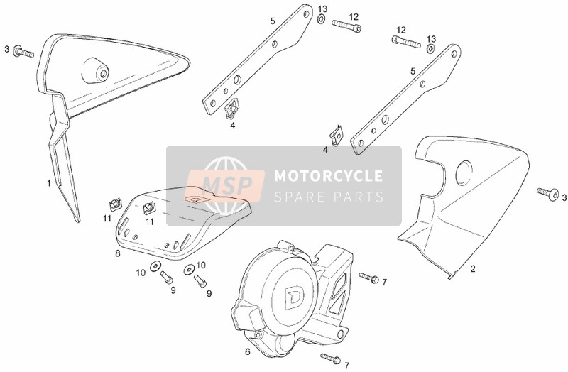 Derbi GPR 50 2T 2013 Body (4) for a 2013 Derbi GPR 50 2T