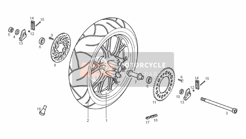 00H01306201, Rear Wheel Spindle, Piaggio, 0