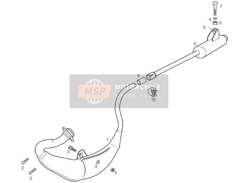 Derbi GPR 50 RACING E2 2 EDICION 2006 Exhaust Unit for a 2006 Derbi GPR 50 RACING E2 2 EDICION