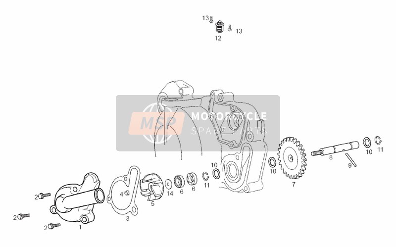 Derbi GPR 50 RACING E2 2 EDICION 2006 Water Pump for a 2006 Derbi GPR 50 RACING E2 2 EDICION