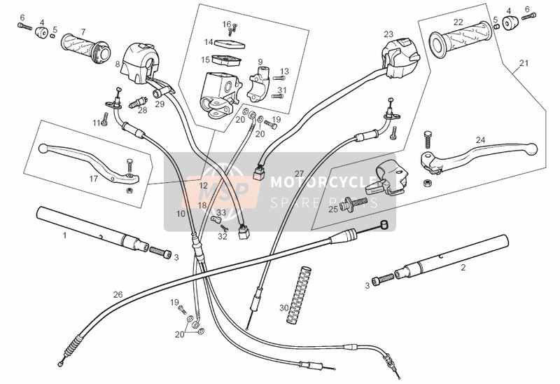 Derbi GPR 50 RACING E2 2a EDICION 2005 Lenker - Steuerungen für ein 2005 Derbi GPR 50 RACING E2 2a EDICION