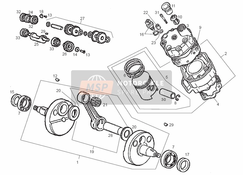 Derbi GPR 50 RACING E2 2a EDICION 2004 Cylinder - Piston for a 2004 Derbi GPR 50 RACING E2 2a EDICION