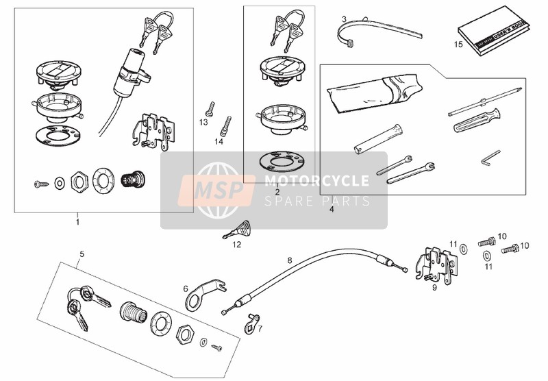 Derbi MULHACEN 125 4T E3 2009 Locks for a 2009 Derbi MULHACEN 125 4T E3